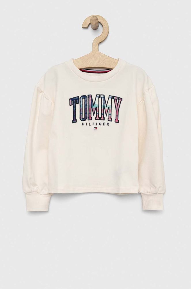 Дитяча кофта Tommy Hilfiger колір бежевий з аплікацією (3077057)