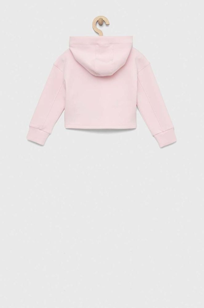 Дитяча кофта Guess колір рожевий з капюшоном з принтом (3002271) фото 2