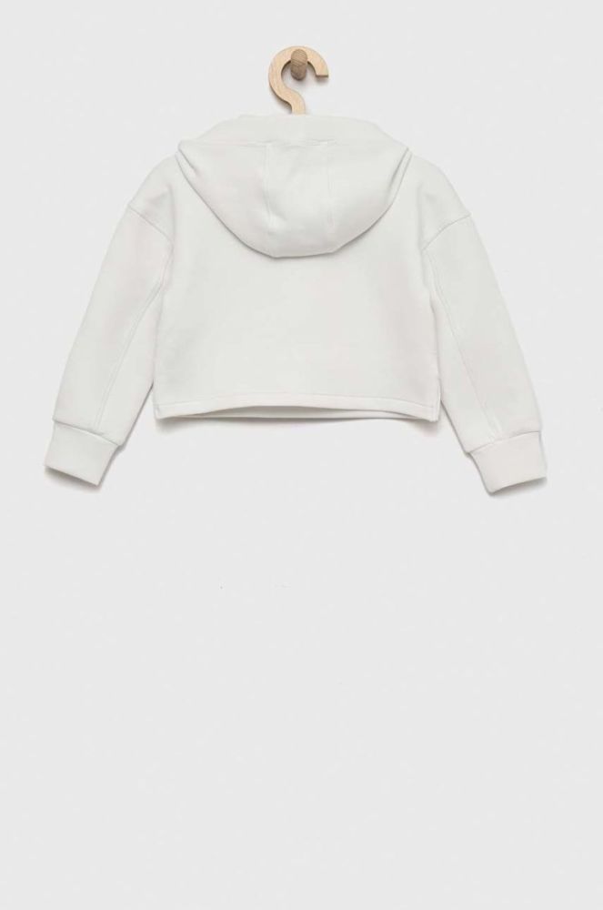 Дитяча кофта Guess колір білий з капюшоном з принтом фото 2