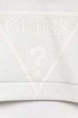 Дитяча кофта Guess колір білий з капюшоном з принтом