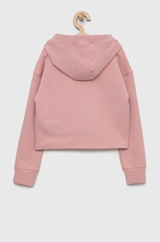 Дитяча кофта Guess колір рожевий з капюшоном з принтом (2850679) фото 2