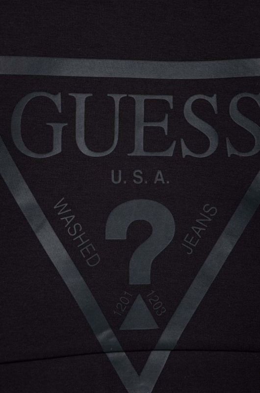 Дитяча кофта Guess колір сірий з капюшоном з принтом фото 3