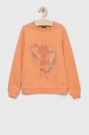 Дитяча бавовняна кофта Guess колір помаранчевий з аплікацією (2885129)