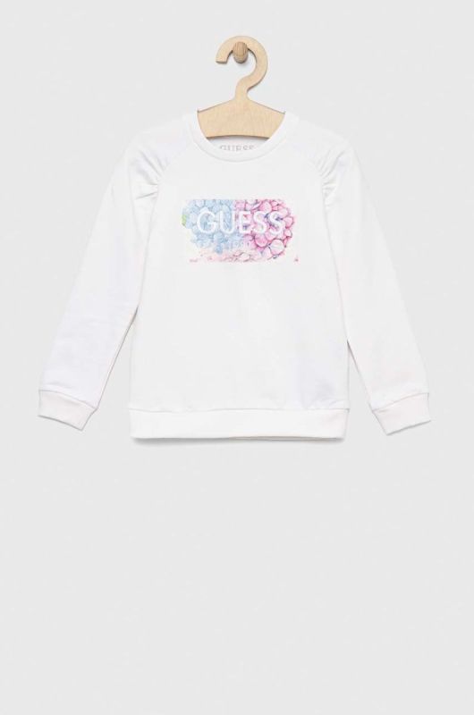Дитяча кофта Guess колір білий з аплікацією (2885142)