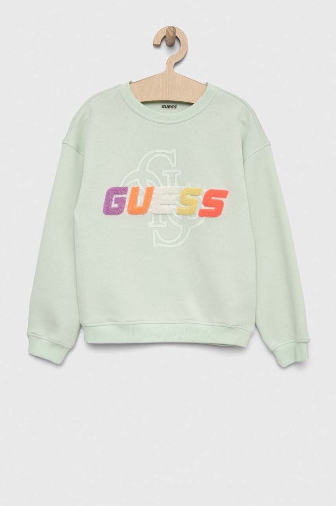 Дитяча кофта Guess колір зелений з аплікацією (3003556)