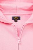 Дитяча бавовняна кофта OVS колір рожевий з капюшоном однотонна (3043139)