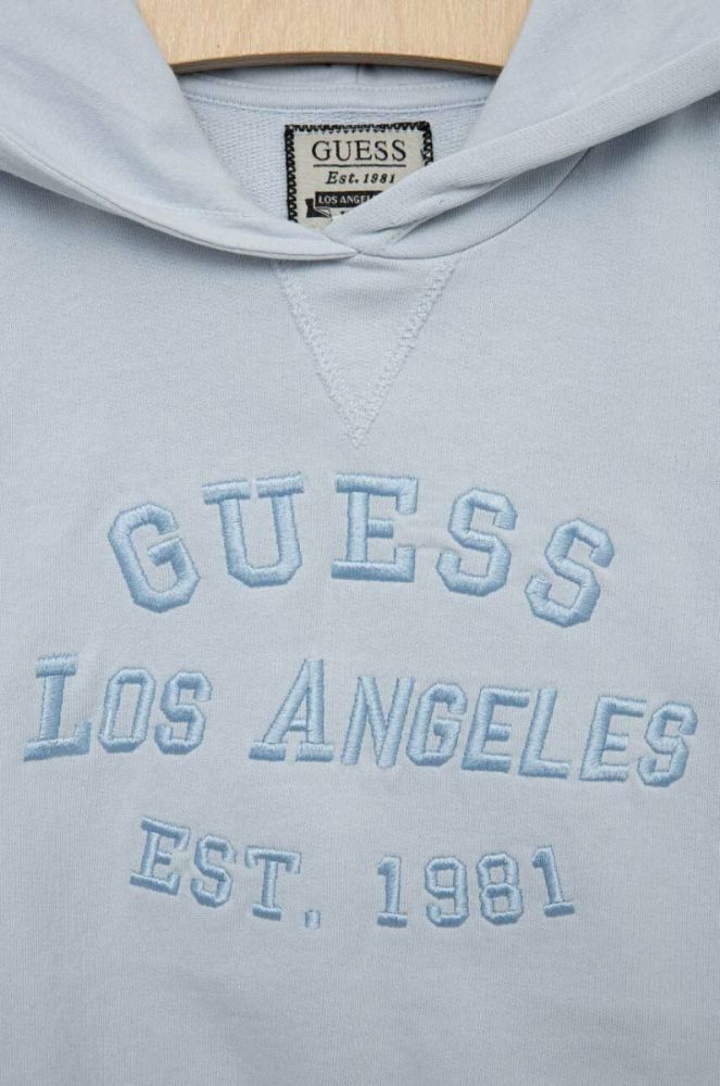 Дитяча бавовняна футболка Guess колір блакитний (3030552) фото 3