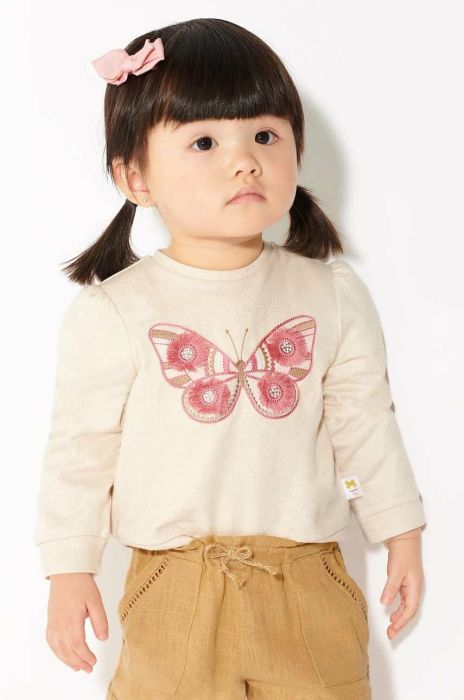 Бавовняна кофта для немовлят Mayoral колір бежевий з принтом