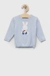 Бавовняний светр для немовлят United Colors of Benetton колір блакитний