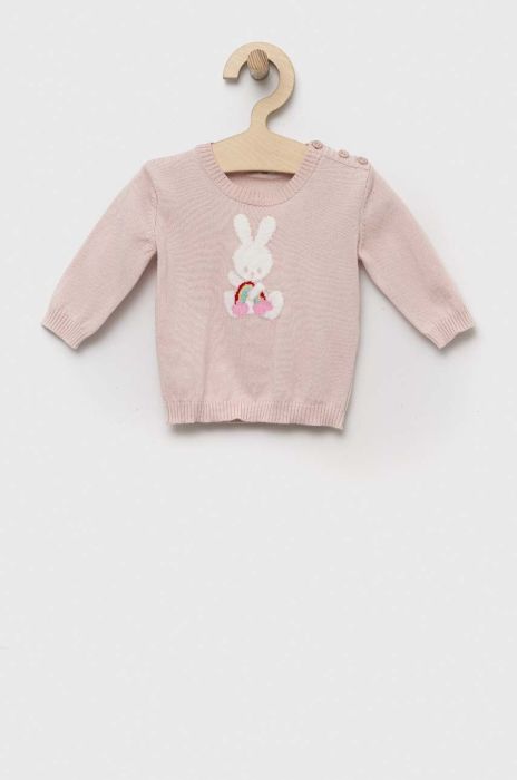 Бавовняний светр для немовлят United Colors of Benetton колір бежевий