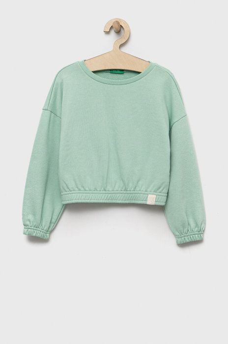Дитяча кофта United Colors of Benetton колір зелений однотонна (3144158)