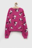 Дитяча бавовняна кофта United Colors of Benetton x Peanuts колір рожевий візерунок