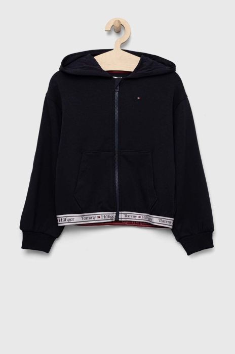 Дитяча кофта Tommy Hilfiger колір синій з капюшоном з аплікацією (3228858)