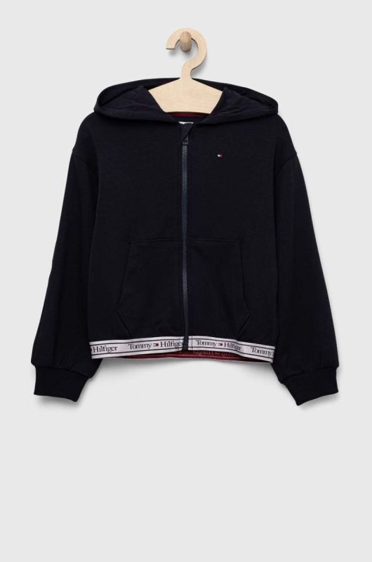 Дитяча кофта Tommy Hilfiger колір синій з капюшоном з аплікацією (3228858)
