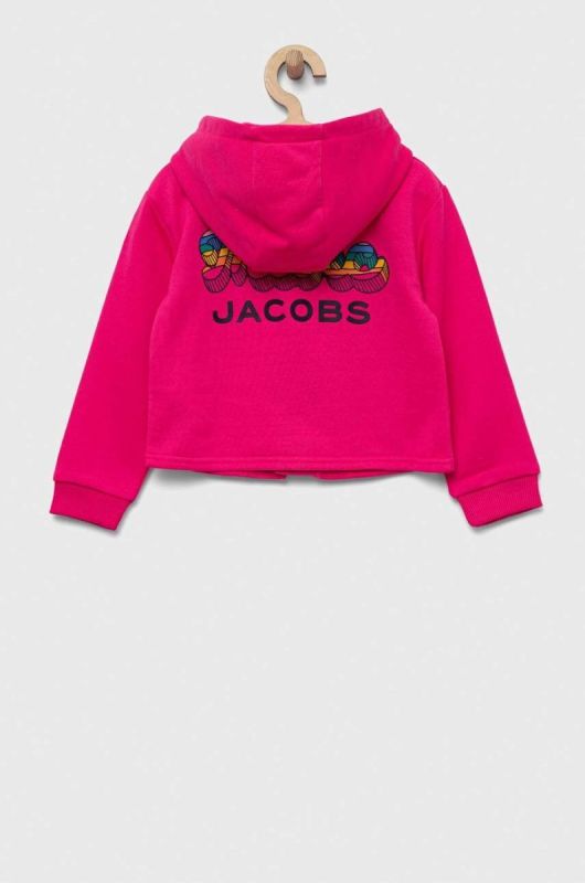 Дитяча кофта Marc Jacobs колір рожевий з капюшоном з принтом фото 2