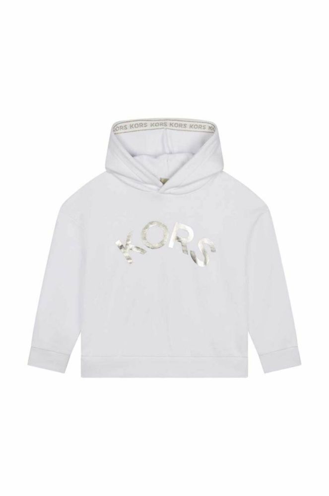 Дитяча кофта Michael Kors колір білий з капюшоном з принтом фото 2