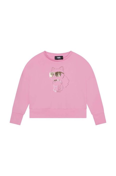 Дитяча кофта Karl Lagerfeld колір рожевий з принтом (3077090)