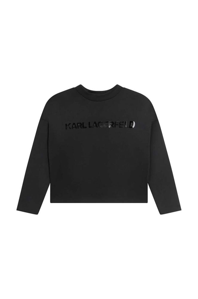 Дитяча кофта Karl Lagerfeld колір чорний з принтом (3094253)