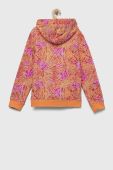 Дитяча бавовняна кофта Vans ROSE CAMO PRINT HOODIE CYCLAMEN колір помаранчевий з капюшоном візерунок