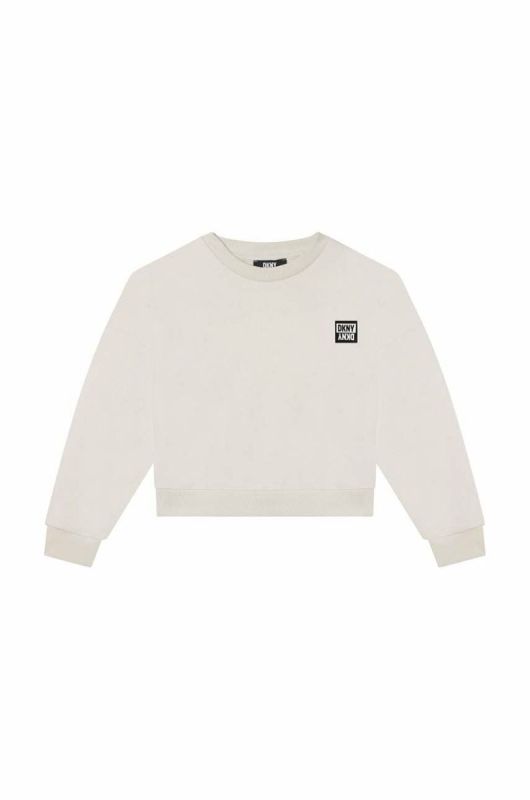 Дитяча бавовняна кофта Dkny колір білий з аплікацією (3061193)
