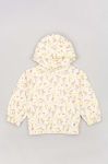 Дитяча бавовняна кофта zippy колір бежевий з капюшоном візерунок