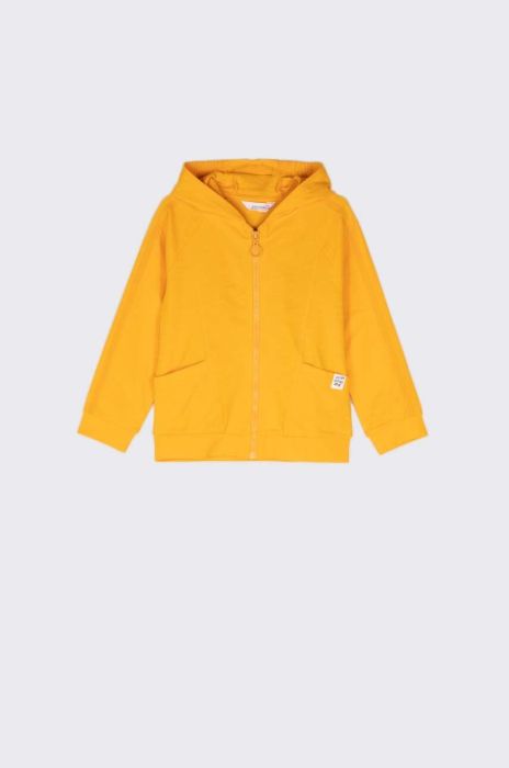 Дитяча кофта Coccodrillo колір помаранчевий з капюшоном однотонна Дитяча кофта Coccodrillo колір помаранчевий з капюшоном однотонна