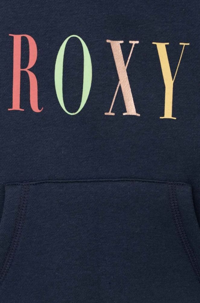 Дитяча кофта Roxy колір синій з капюшоном з принтом (3022077) фото 3