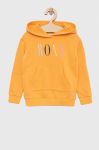 Дитяча кофта Roxy колір помаранчевий з капюшоном з принтом (3022098)