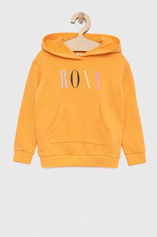 Дитяча кофта Roxy колір помаранчевий з капюшоном з принтом (3022098)
