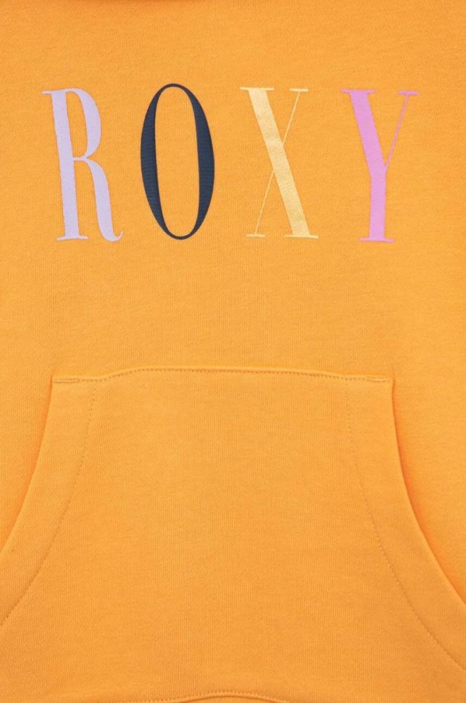 Дитяча кофта Roxy колір помаранчевий з капюшоном з принтом (3022098) фото 3