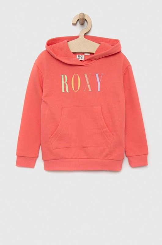 Дитяча кофта Roxy колір помаранчевий з капюшоном з принтом (3022086)