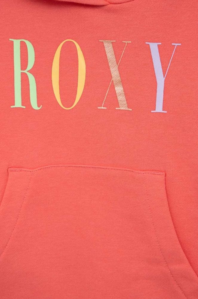 Дитяча кофта Roxy колір помаранчевий з капюшоном з принтом (3022086) фото 3