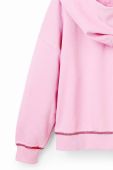Дитяча бавовняна кофта Desigual Pink Panther колір рожевий з капюшоном з аплікацією