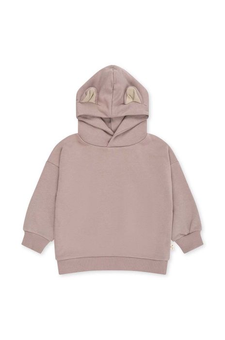 Дитяча бавовняна кофта Konges Sl?jd колір рожевий з капюшоном з аплікацією