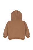 Дитяча бавовняна кофта Konges Sl?jd колір коричневий з капюшоном з аплікацією