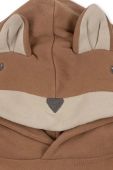 Дитяча бавовняна кофта Konges Sl?jd колір коричневий з капюшоном з аплікацією