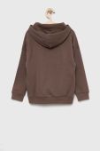 Дитяча кофта adidas U FI колір коричневий з капюшоном з аплікацією