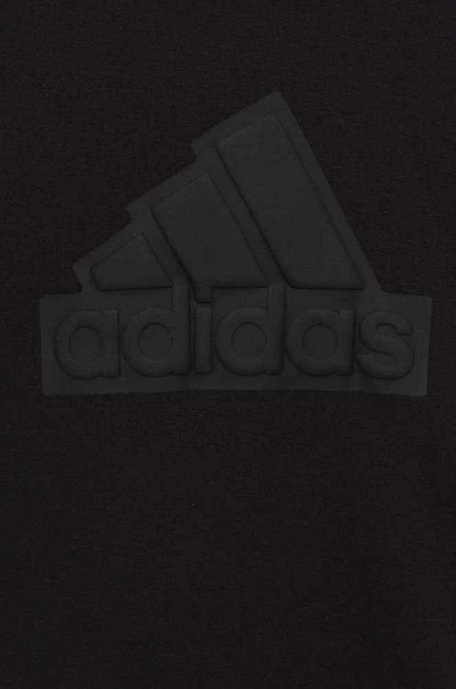 Дитяча кофта adidas U FI LOGO колір чорний з капюшоном з аплікацією фото 4