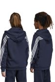 Дитяча кофта adidas U FI 3S FZ колір синій з капюшоном з аплікацією (3050411) Дитяча кофта adidas U FI 3S FZ колір синій з капюшоном з аплікацією (3050411)