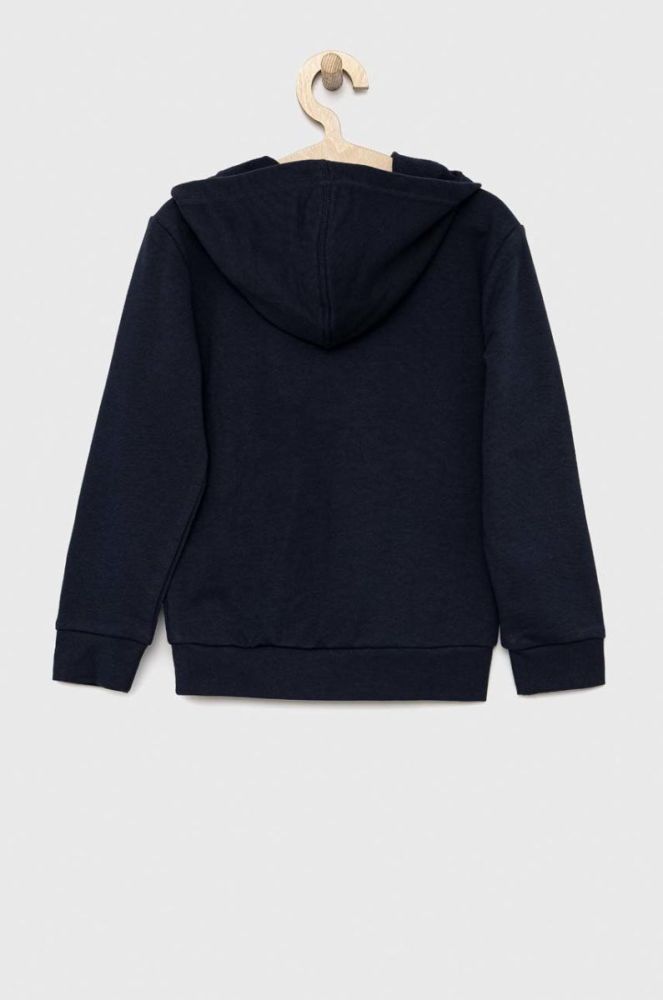 Дитяча кофта adidas U BL 2 HOODIE колір синій з капюшоном з принтом фото 2
