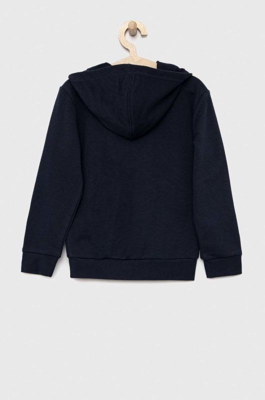 Дитяча кофта adidas U BL 2 HOODIE колір синій з капюшоном з принтом фото 2
