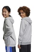 Дитяча кофта adidas U BL колір сірий з капюшоном з принтом