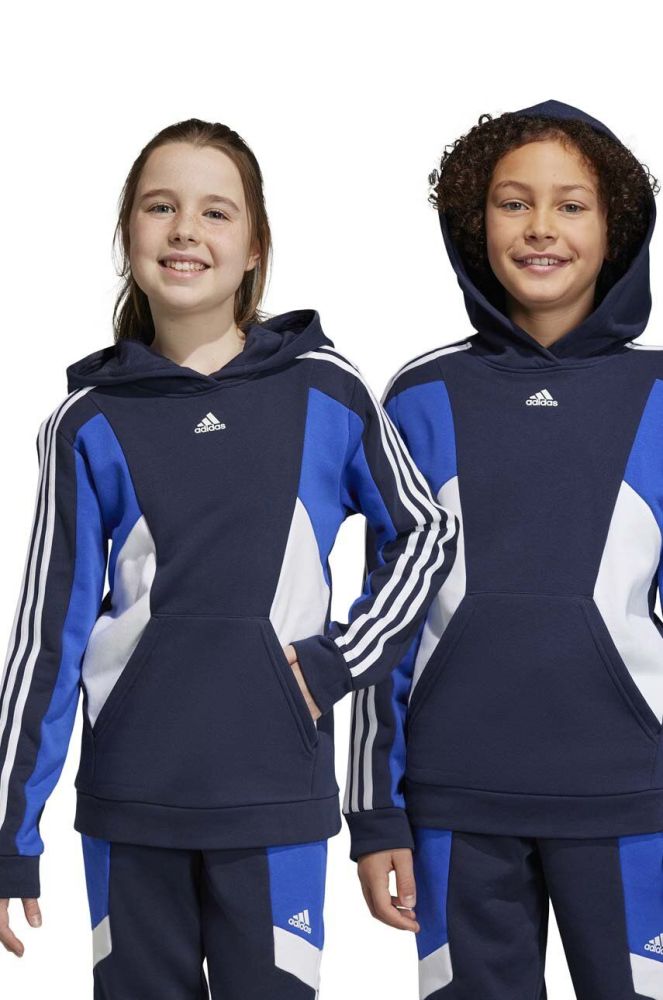 Дитяча кофта adidas U 3S CB HOODIE колір синій з капюшоном візерунок (2934497)