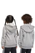 Дитяча кофта adidas LK 3S FL FZ колір сірий з капюшоном меланж