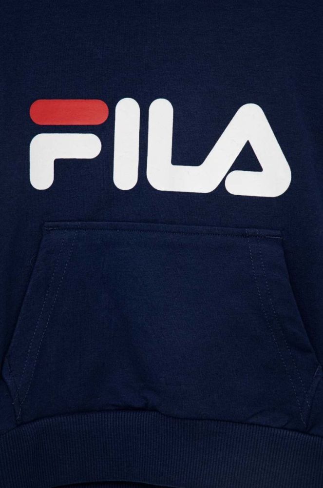 Дитяча кофта Fila колір синій з капюшоном з принтом (3022131) фото 3
