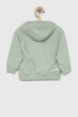Дитяча кофта Fila колір зелений з капюшоном з принтом