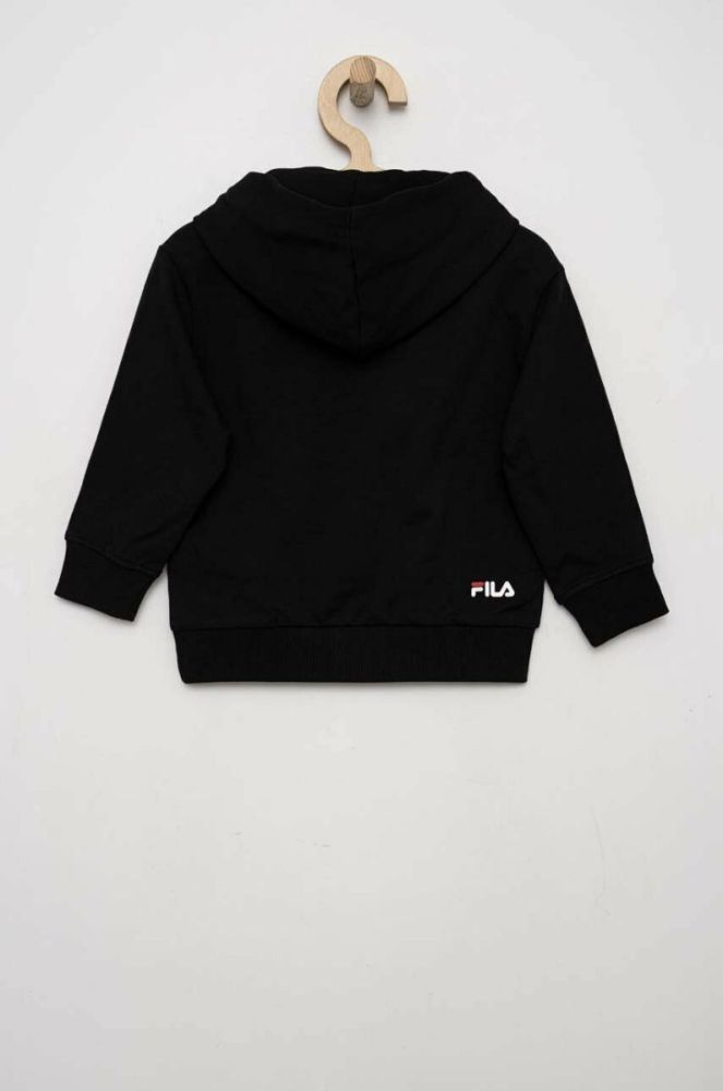 Дитяча кофта Fila колір чорний з капюшоном з принтом (3022126) фото 2