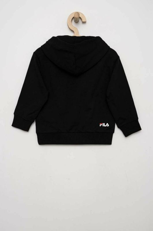 Дитяча кофта Fila колір чорний з капюшоном з принтом (3022126) фото 2
