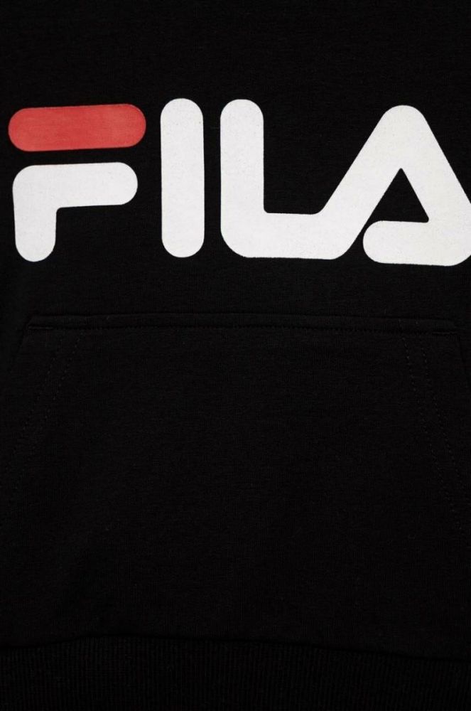 Дитяча кофта Fila колір чорний з капюшоном з принтом (3022126) фото 3