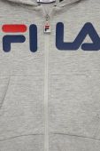 Дитяча кофта Fila колір сірий з капюшоном з принтом Дитяча кофта Fila колір сірий з капюшоном з принтом